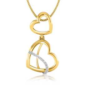 Droopy Hearts Diamond Pendant